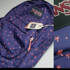 NEW PALM TREE JANSPORT Black Label PINK PURPLE TRAVEL LAPTOP BEACH BACKPACK NWT